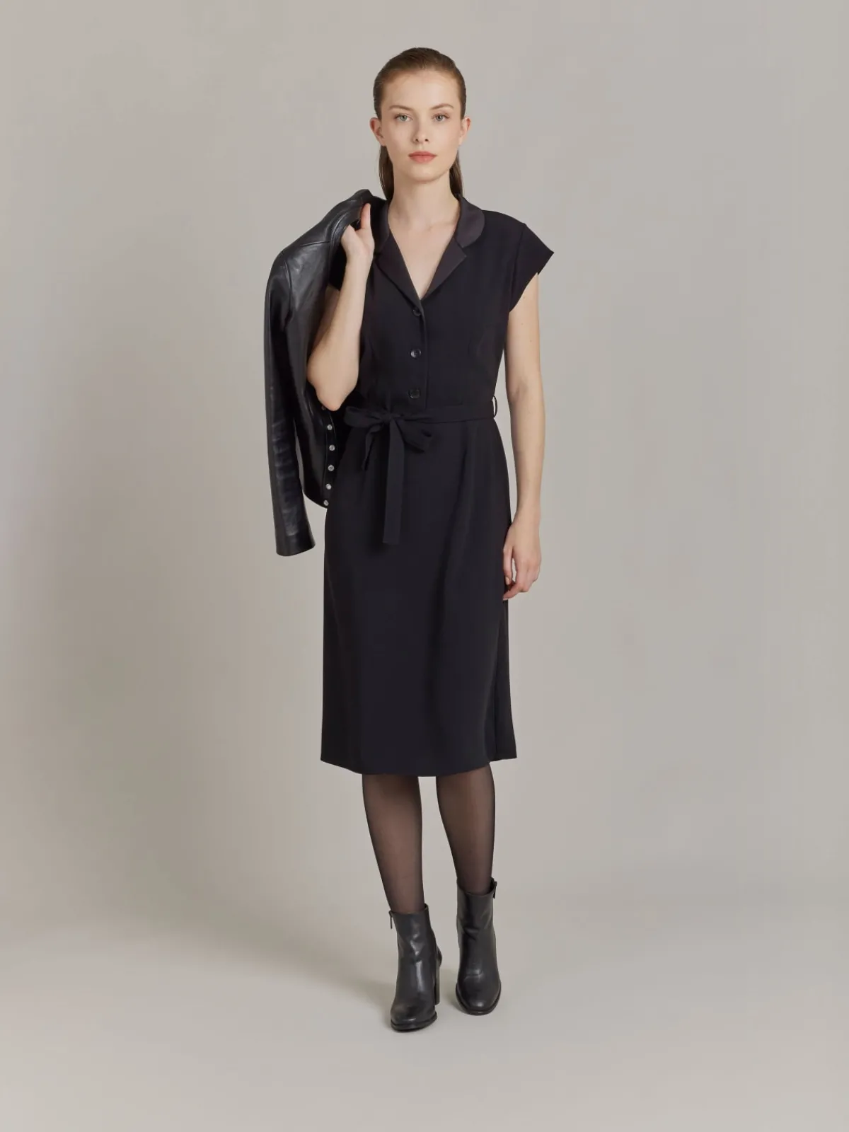 Black Polyester Franny Dress<agnès b. Cheap