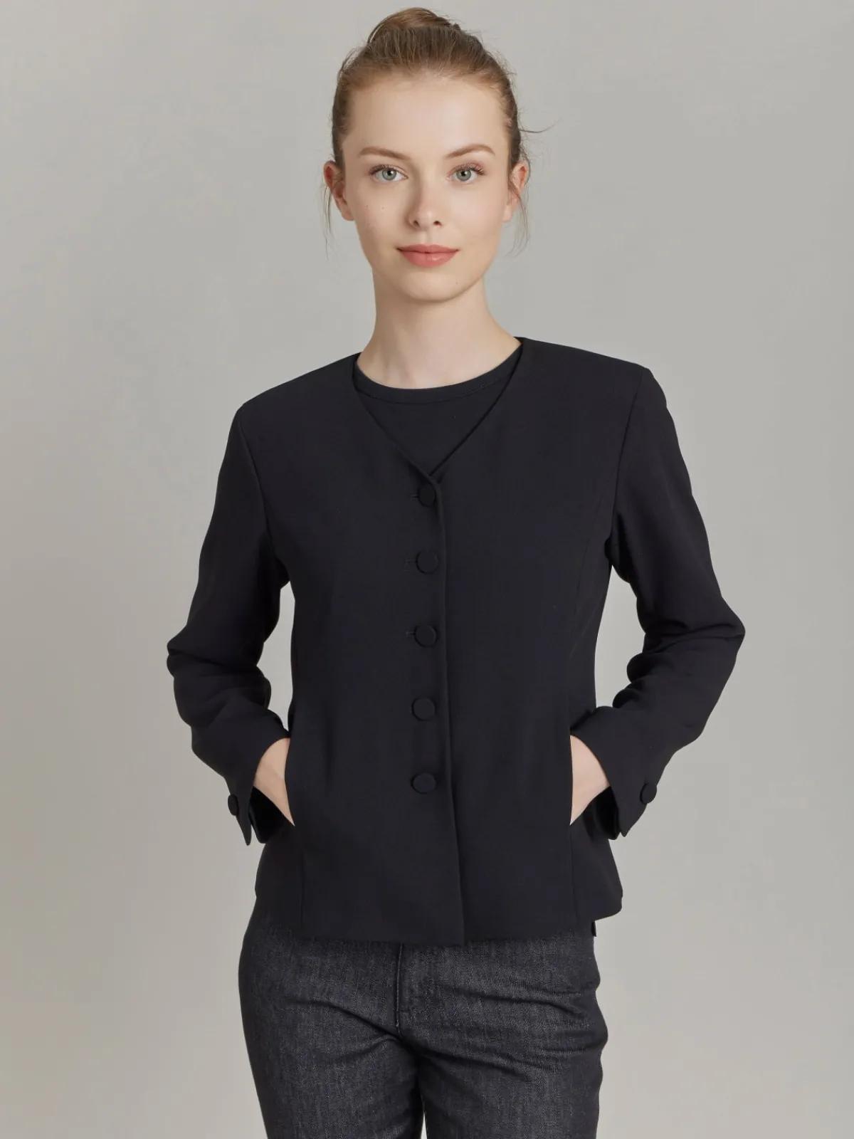 Black Polyester Jacket<agnès b. Fashion