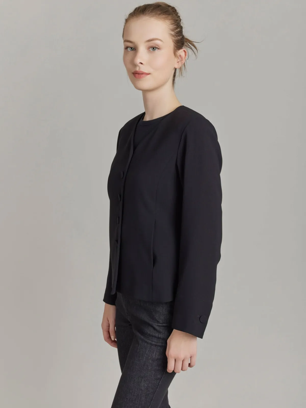 Black Polyester Jacket<agnès b. Fashion