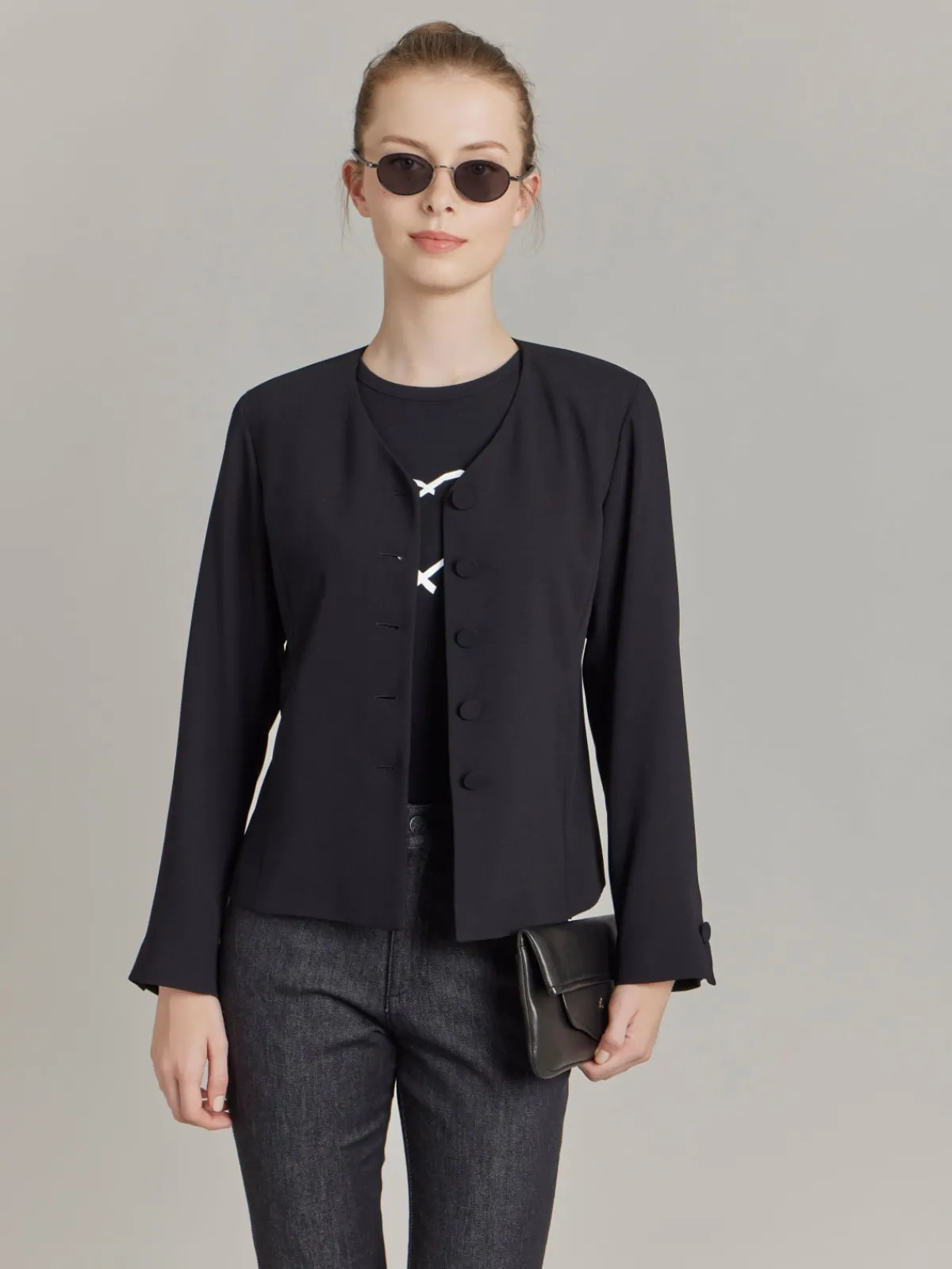 Black Polyester Jacket<agnès b. Fashion