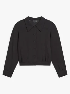 Black Quilted Shoulders Shirt<agnès b. Hot