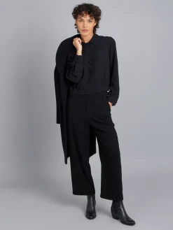 Black Quilted Shoulders Shirt<agnès b. Hot