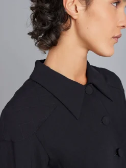 Black Quilted Shoulders Shirt<agnès b. Hot