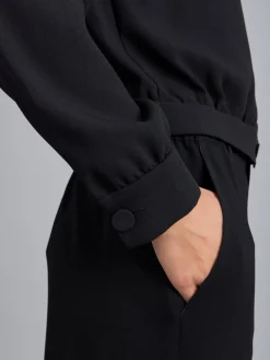 Black Quilted Shoulders Shirt<agnès b. Hot