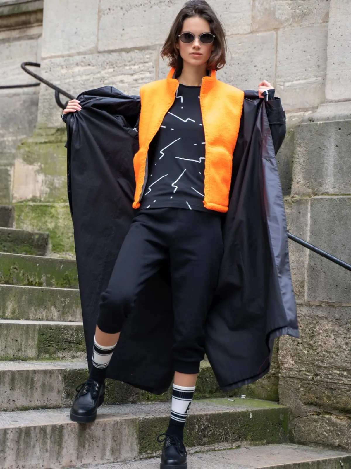 Black Raglan Sleeve Coat In Water-repellent Fabric<agnès b. Best