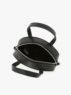 Black Round Leather Bag<agnès b. Shop
