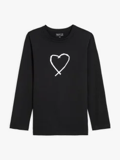 Black Sarajevo Heart Cool T-shirt<agnès b. Fashion
