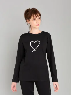 Black Sarajevo Heart Cool T-shirt<agnès b. Fashion
