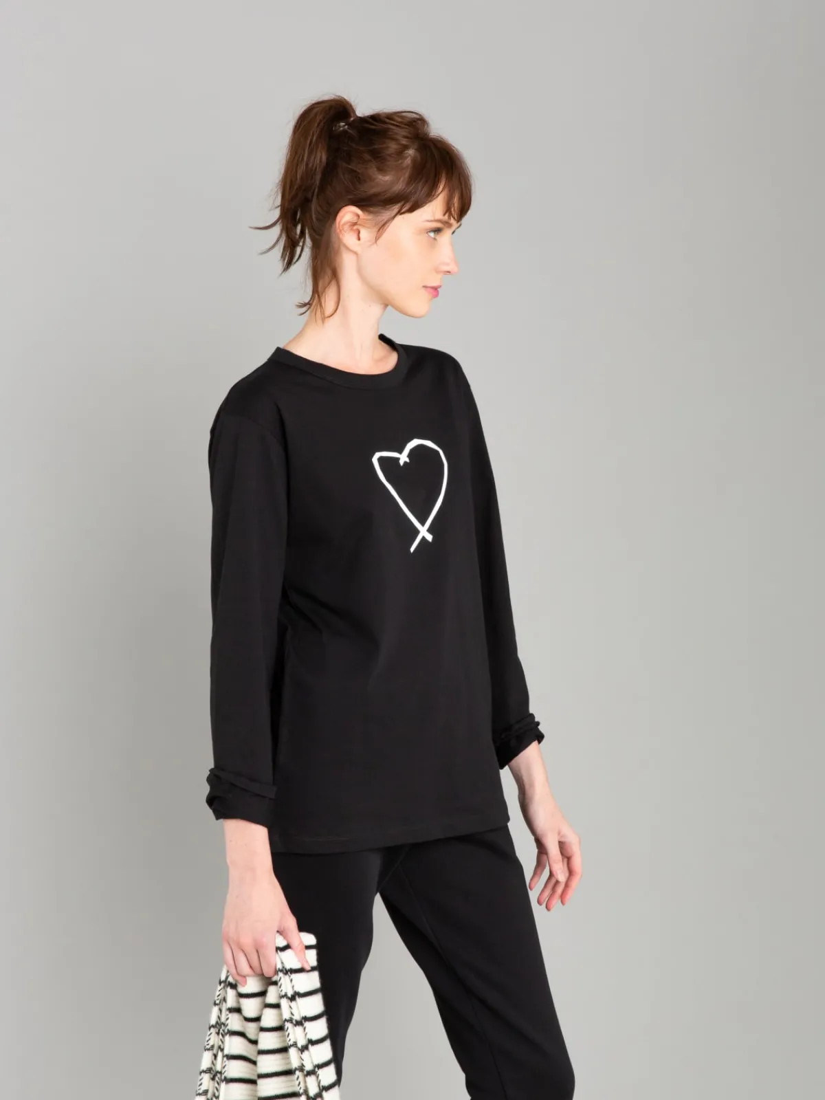 Black Sarajevo Heart Cool T-shirt<agnès b. Fashion