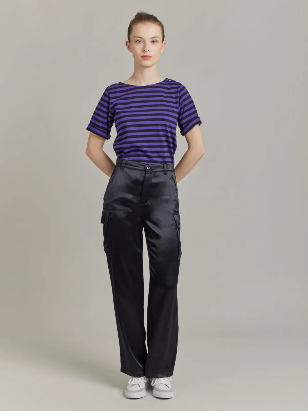 Black Satin Cargo Pants<agnès b. Cheap