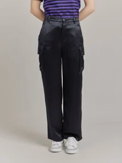 Black Satin Cargo Pants<agnès b. Cheap