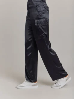 Black Satin Cargo Pants<agnès b. Cheap
