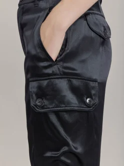 Black Satin Cargo Pants<agnès b. Cheap