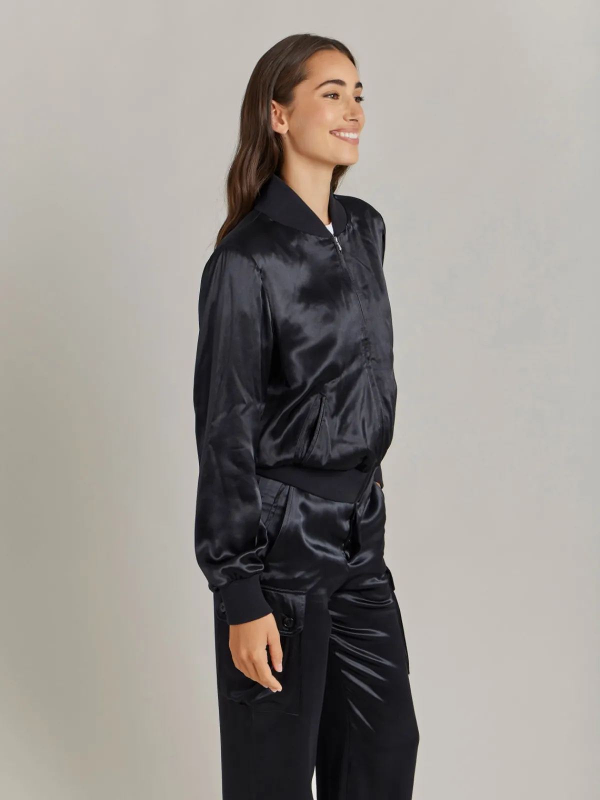 Black Satin Jacket<agnès b. Shop