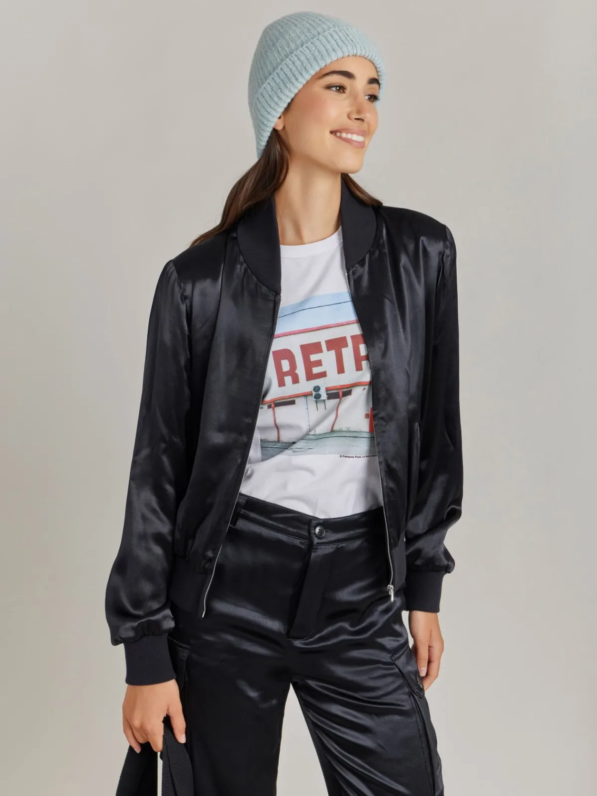 Black Satin Jacket<agnès b. Shop