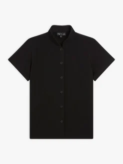 Black Short Sleeve Violaine Shirt<agnès b. Clearance