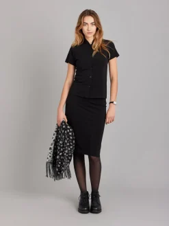Black Short Sleeve Violaine Shirt<agnès b. Clearance