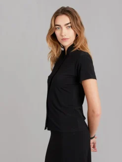 Black Short Sleeve Violaine Shirt<agnès b. Clearance