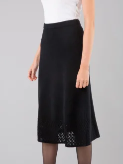 Black Skirt In Merino Wool Jersey And Cashmere<agnès b. Sale