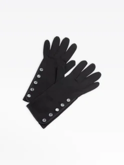 Black Snap Gloves<agnès b. Cheap
