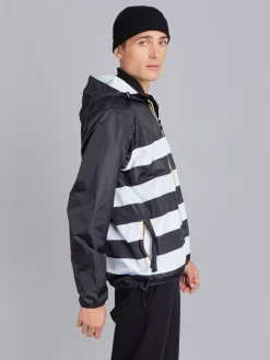 Black Striped Unisex X K-way Claude Parka<agnès b. Flash Sale