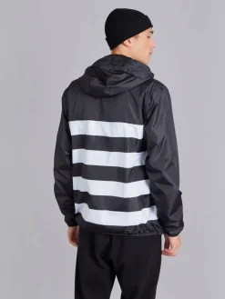 Black Striped Unisex X K-way Claude Parka<agnès b. Flash Sale