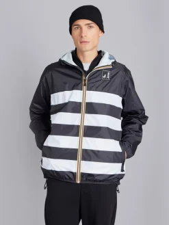 Black Striped Unisex X K-way Claude Parka<agnès b. Flash Sale