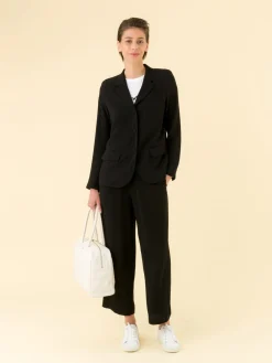 Black Unlined Crepe Jacket<agnès b. Clearance