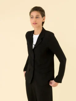 Black Unlined Crepe Jacket<agnès b. Clearance