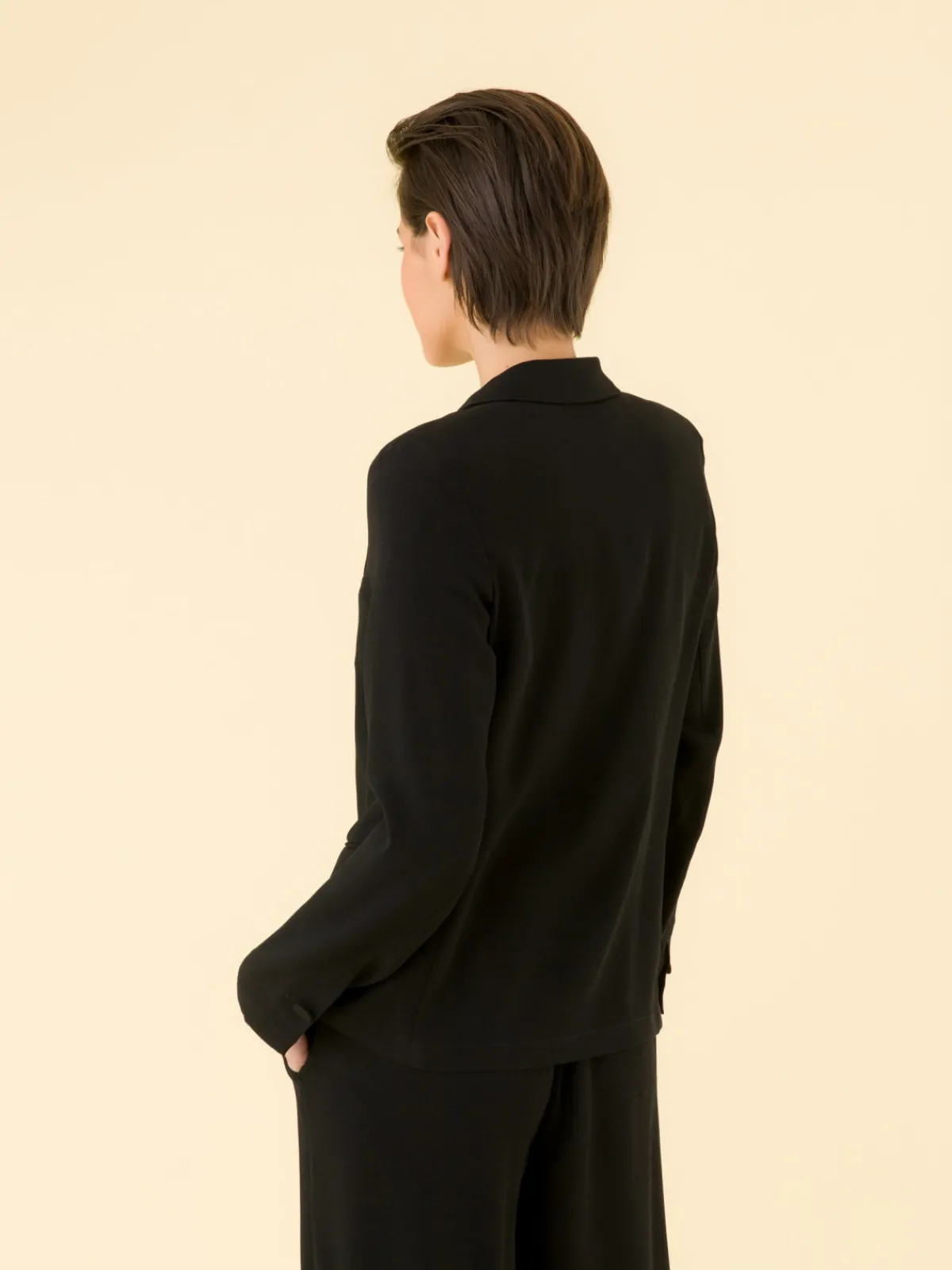 Black Unlined Crepe Jacket<agnès b. Clearance
