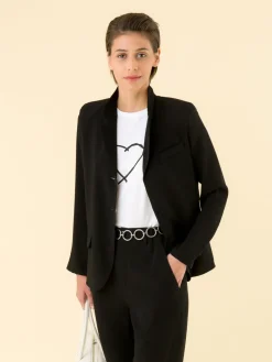 Black Unlined Crepe Jacket<agnès b. Clearance