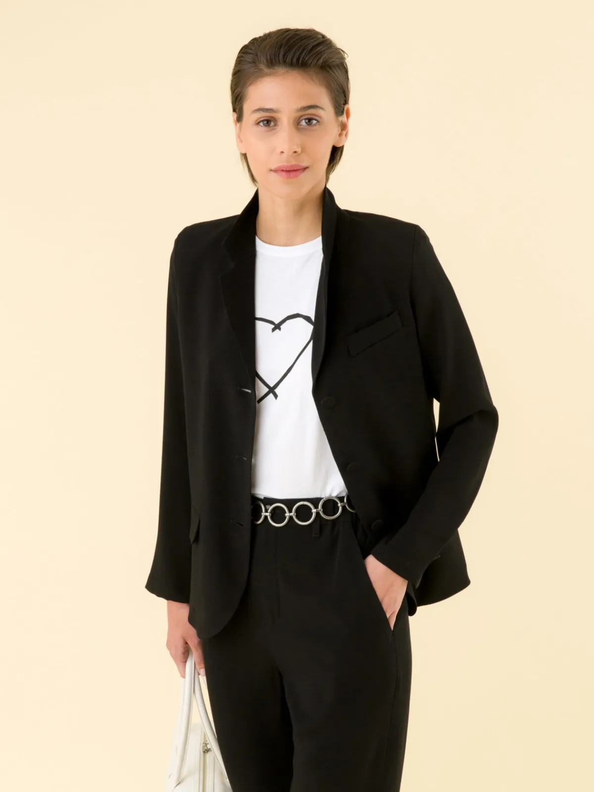Black Unlined Crepe Jacket<agnès b. Clearance