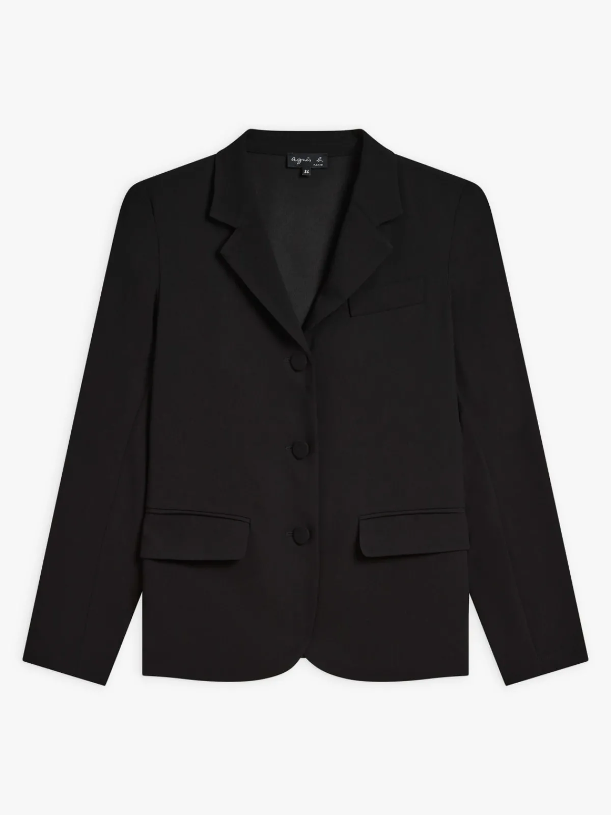 Black Unlined Crepe Suit Jacket<agnès b. Flash Sale