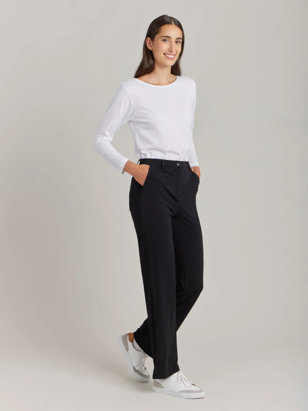 Black Viscose Boy Pants<agnès b. Hot