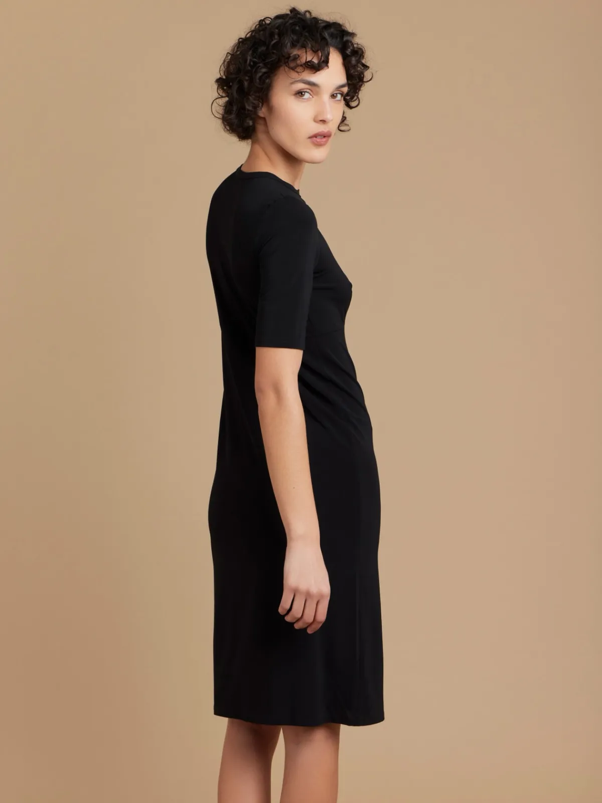 Black Viscose New Oriane Dress<agnès b. Shop