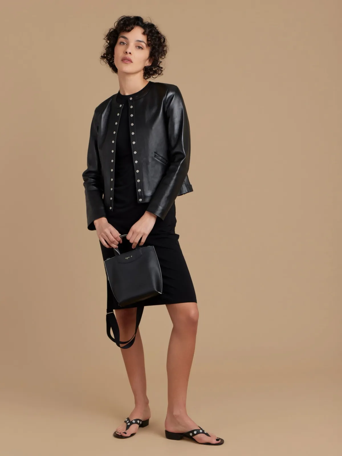 Black Viscose New Oriane Dress<agnès b. Shop