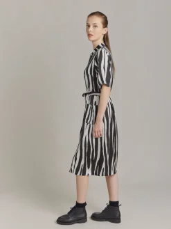 Black Viscose Print BB Dress<agnès b. New