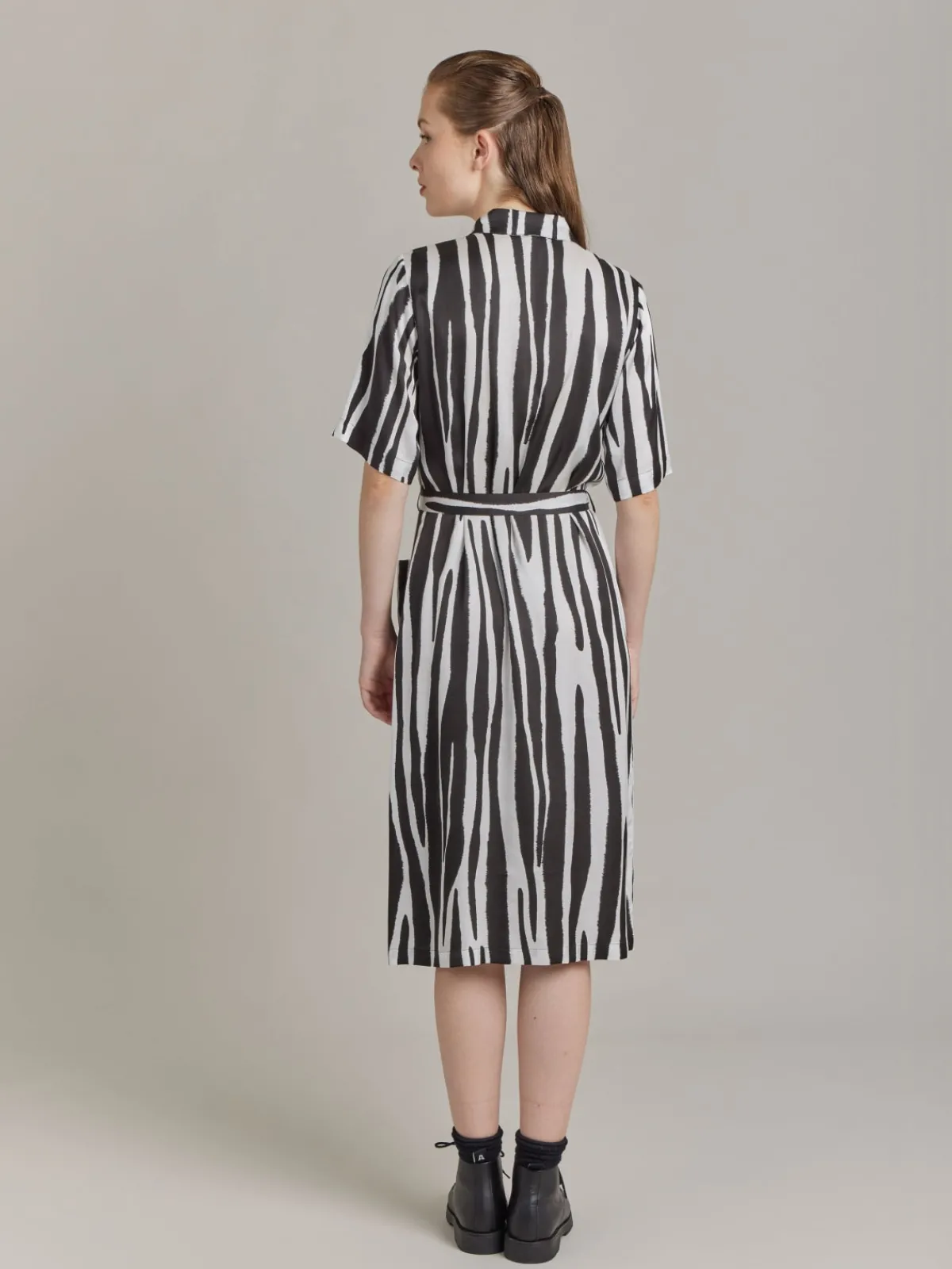 Black Viscose Print BB Dress<agnès b. New