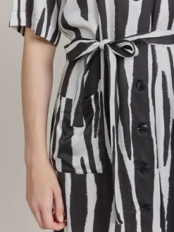 Black Viscose Print BB Dress<agnès b. New