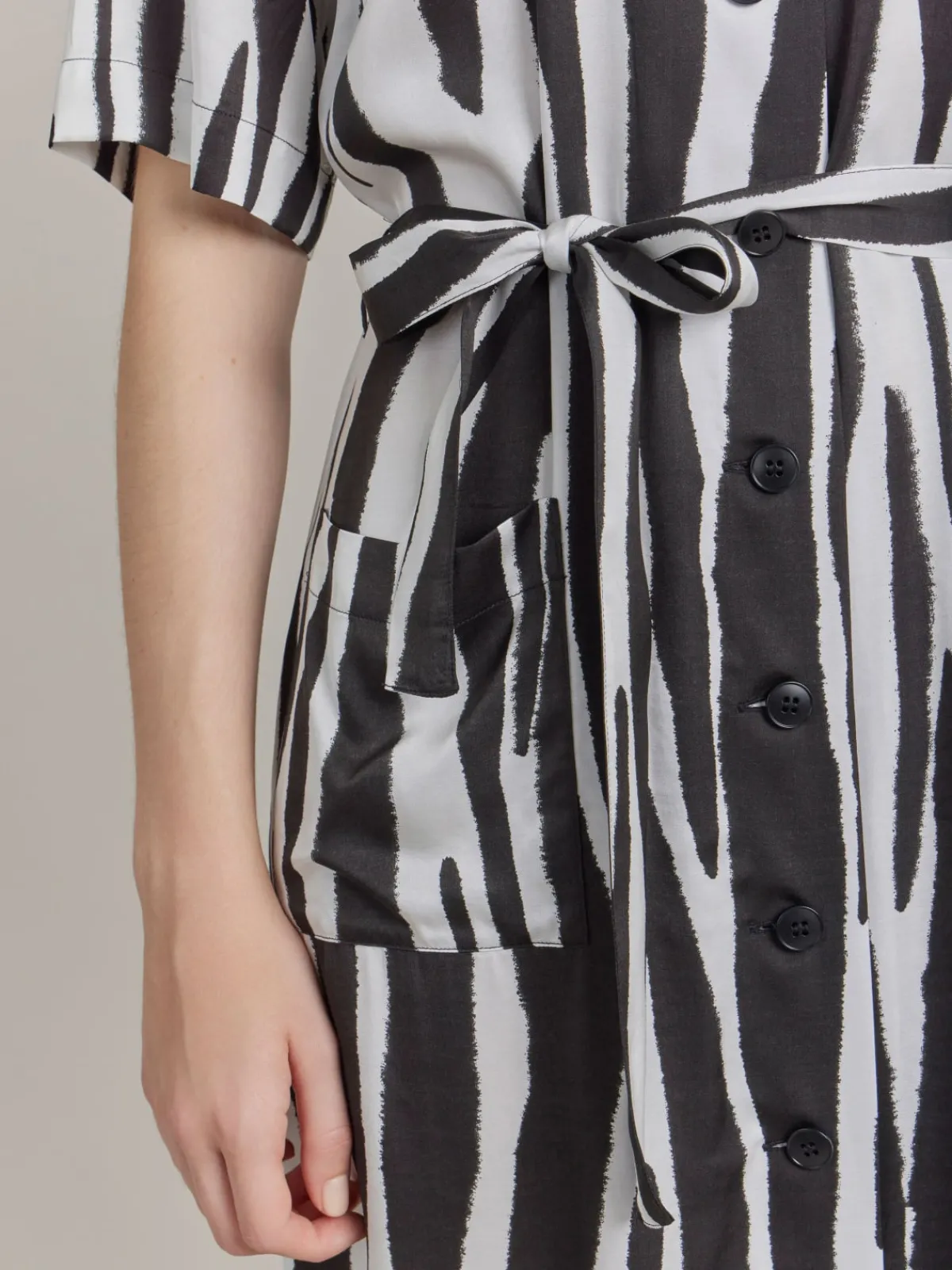 Black Viscose Print BB Dress<agnès b. New