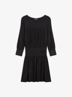 Black Viscose Short Carry Dress<agnès b. Store