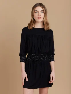 Black Viscose Short Carry Dress<agnès b. Store