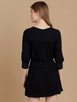 Black Viscose Short Carry Dress<agnès b. Store