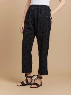 Black Viscose Vietnam Floral Wide-pants<agnès b. Store