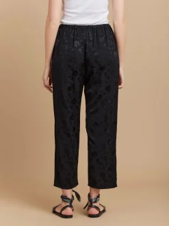 Black Viscose Vietnam Floral Wide-pants<agnès b. Store