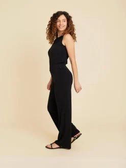 Black Viscose Wide Elegant Pants<agnès b. Store
