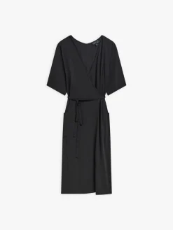 Black V-neck Wrap Dress<agnès b. Outlet