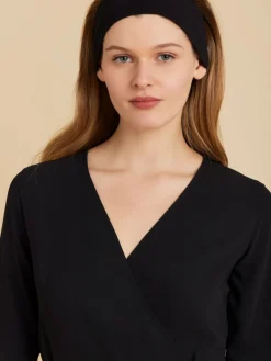 Black V-neck Wrap Dress<agnès b. Outlet