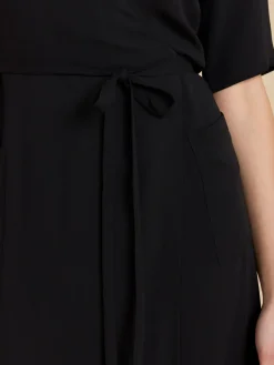Black V-neck Wrap Dress<agnès b. Outlet