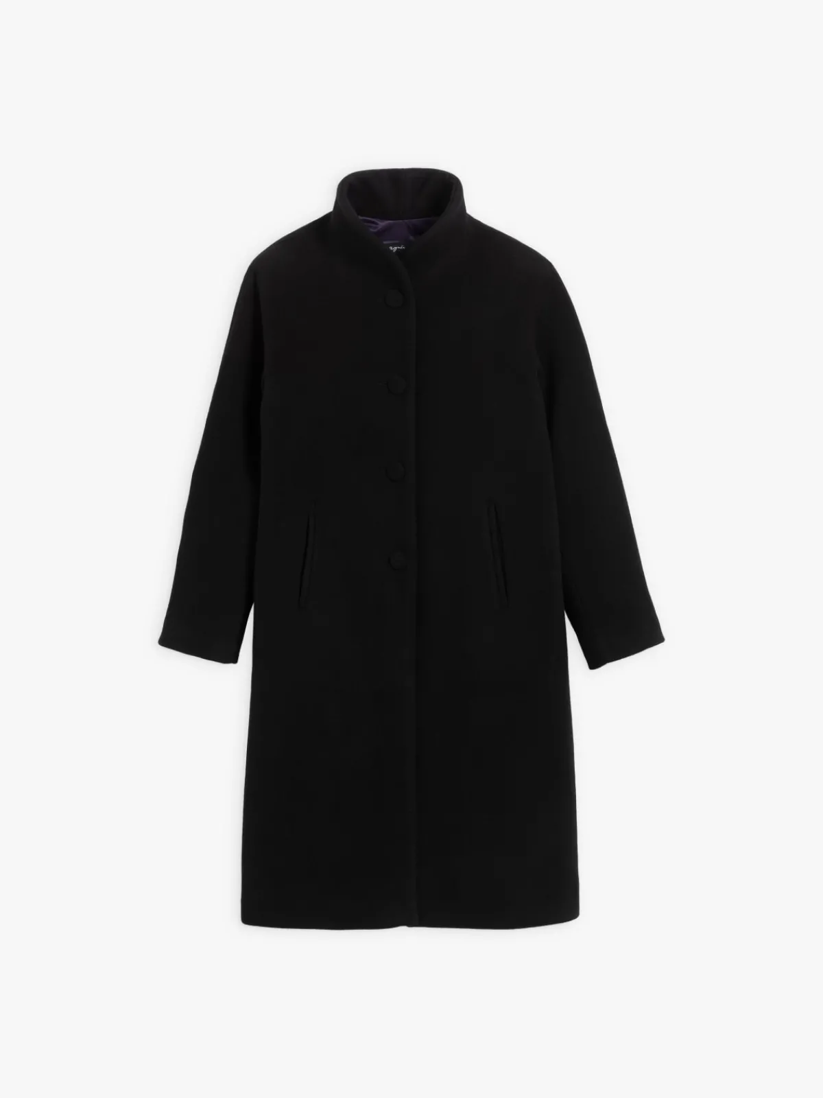 Black Wool Cashmere Leicester Coat<agnès b. Cheap
